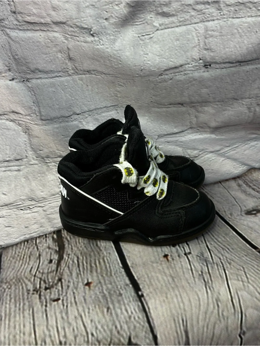Batman Black Pleather High Top Basketball‎ Sneakers Toddler Boy Sz 10/10.5? GUC